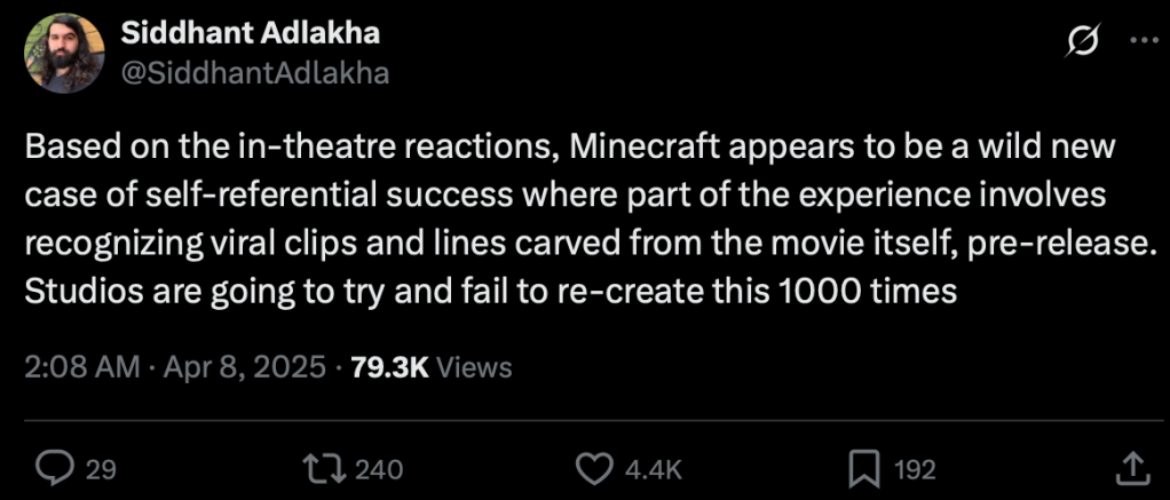Minecraft Movie Director Calls Controversial & Messy Cinema Trend ‘Hilarious’