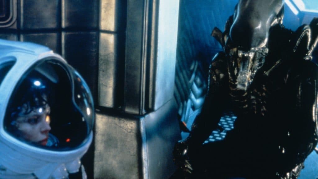 A xenomorph attacks in Alien.
