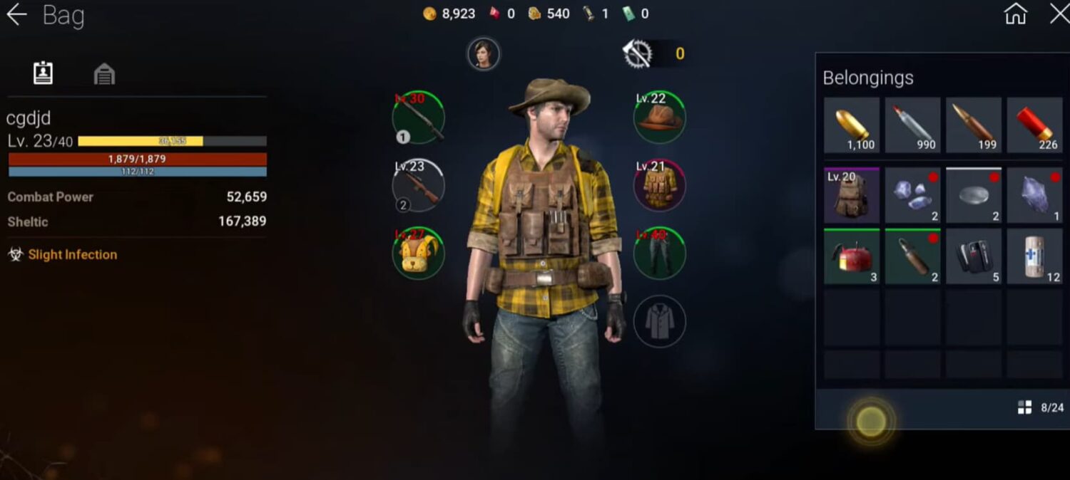 - Zombie Gaming DARKEST DAYS inventory system