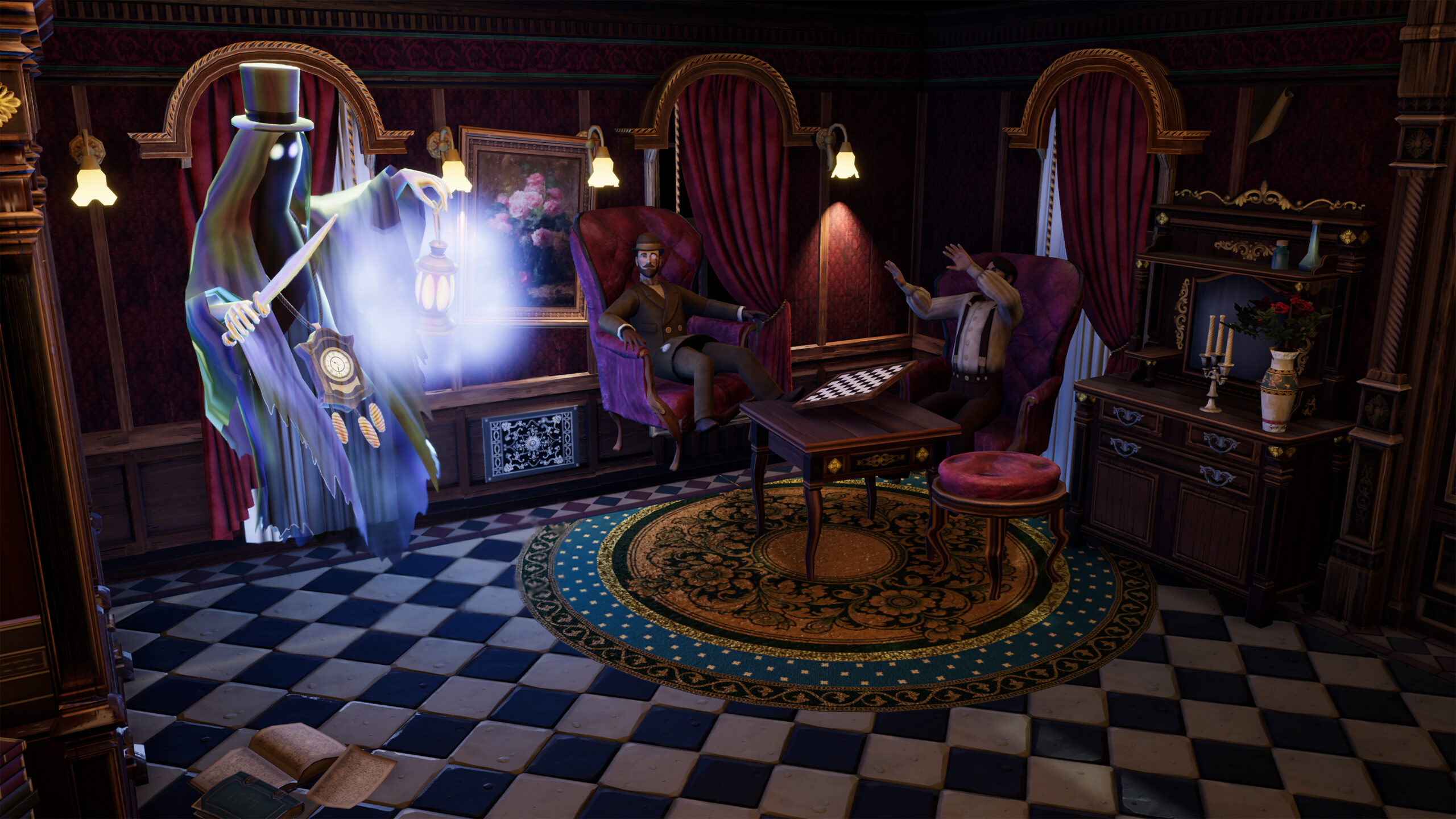 Ghost Keeper demo screenshot of Night Blade scaring a mortal