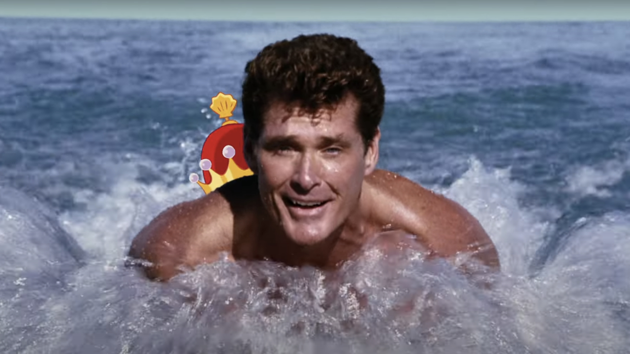 David Hasselhoff cruising through the water in The SpongeBob Squarepants Movie
