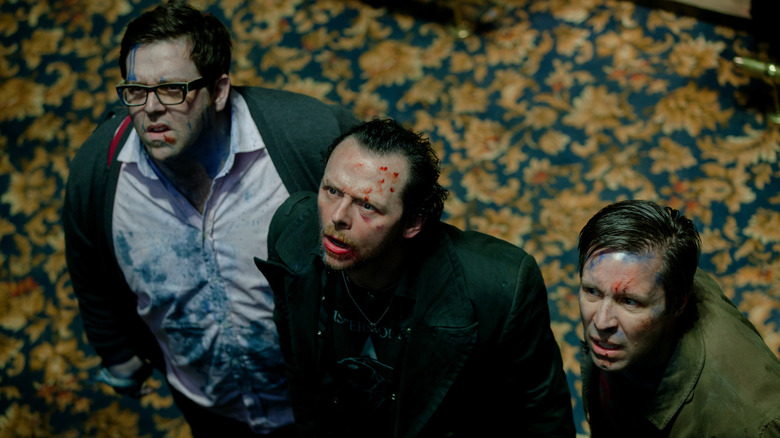Nick Frost as Andy, Simon Pegg as Gary, and Paddy Considine as Steven in The World's End