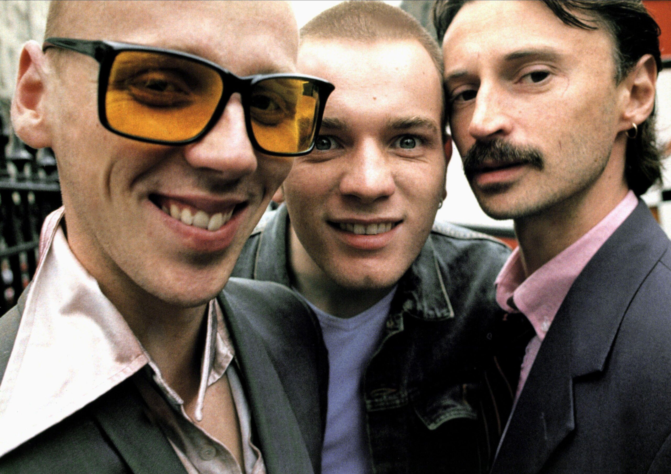 Ewen Bremner, Ewan McGregor, and Robert Carlyle in Trainspotting.