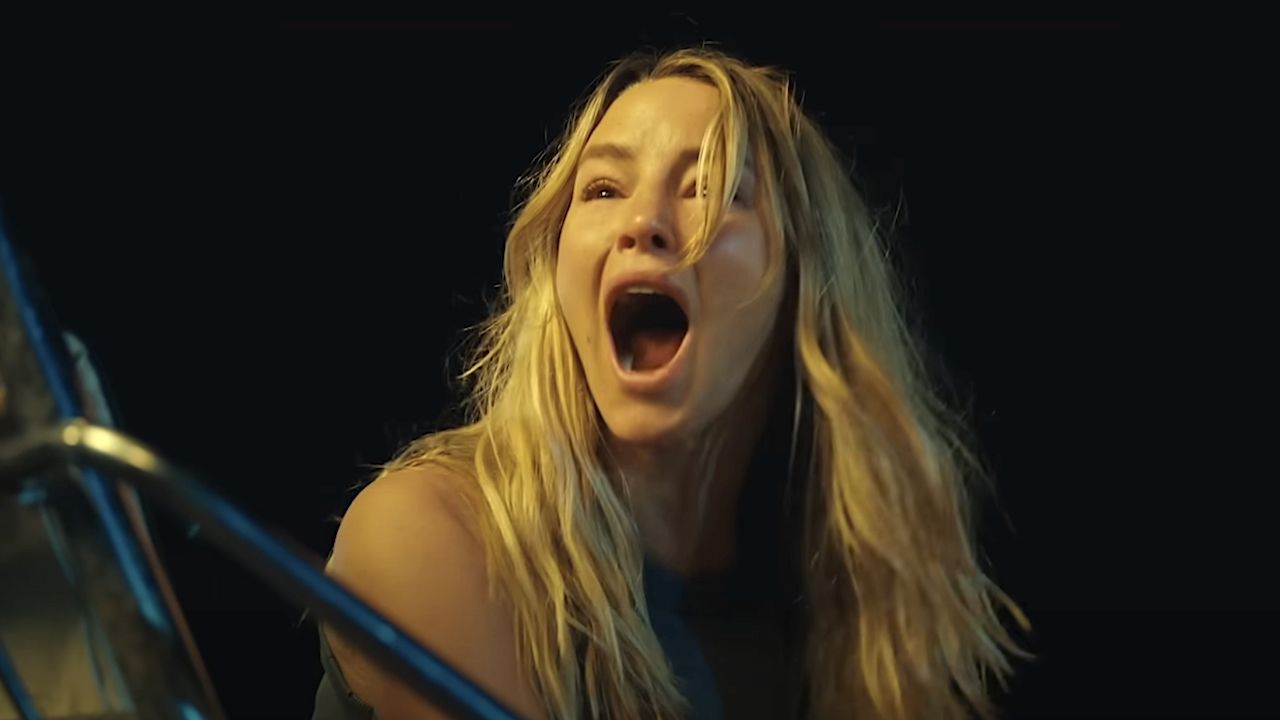 Hassie Harrison screaming in trailer for Dangerous Animals